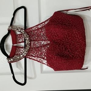 MY Michelle Lace Overlaid  Sleeveless Crop top